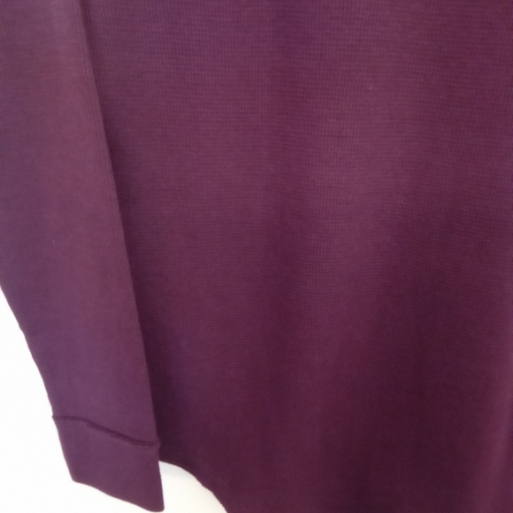 Kismet Burgundy  Long Sleeve Thermal V Neck Tee Shirt - Picture 5 of 12